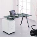 Computer-Schreibtisch Glas-Desktop-Bürotisch mit 3 Schubladen